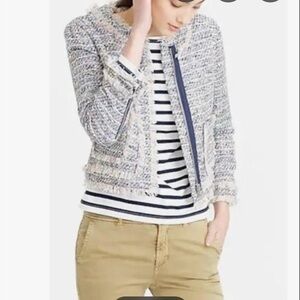 J. Crew Textured Tweed Jacket in Black and Cream